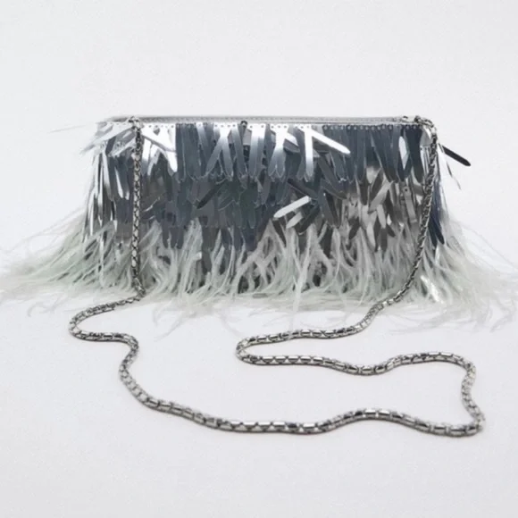 Zara silver evening clutch, in good condition - Picture 4 of 5